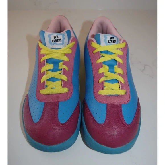 BBC Ice Cream Board Flip Sneakers Blue Pink Yellow Low Top Skate Shoes 5